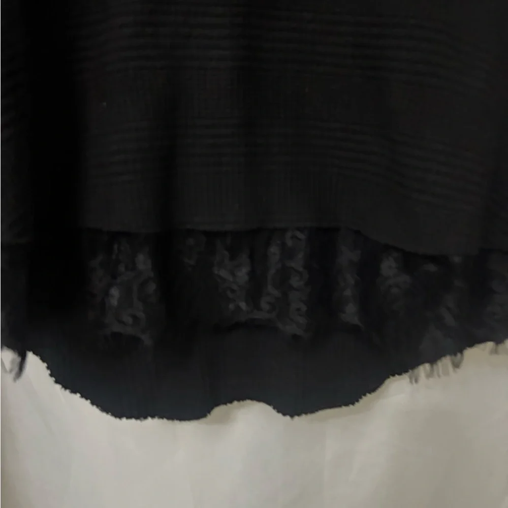 Free People New Romantics Black Blouse with Lace Detail